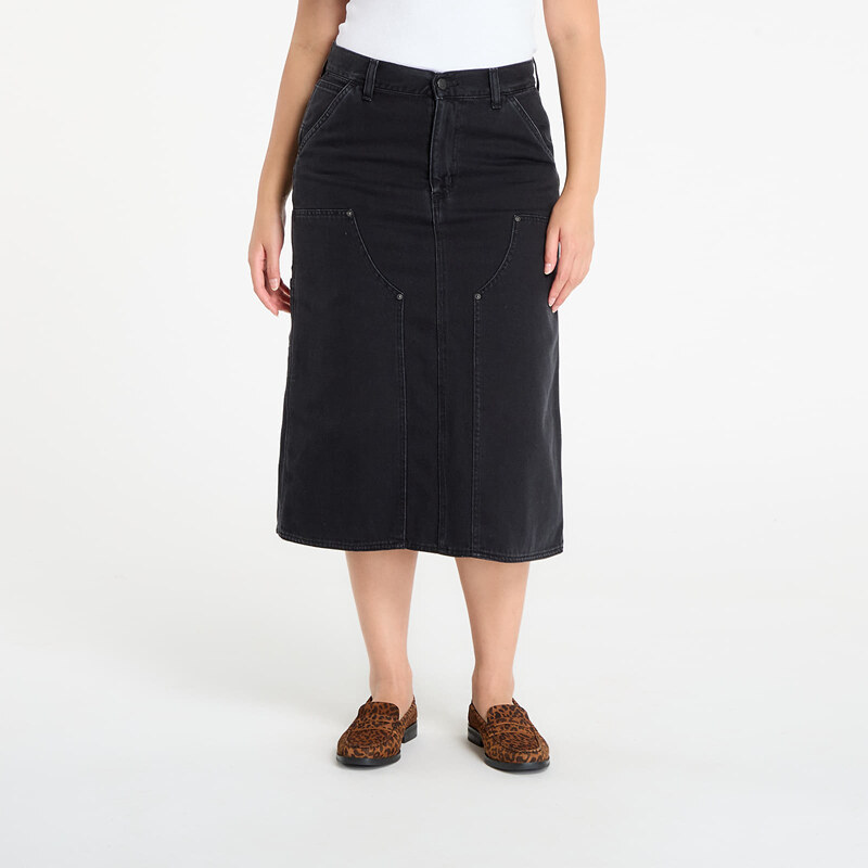 Sukně Carhartt WIP W Double Knee Skirt Black Stone Washed M