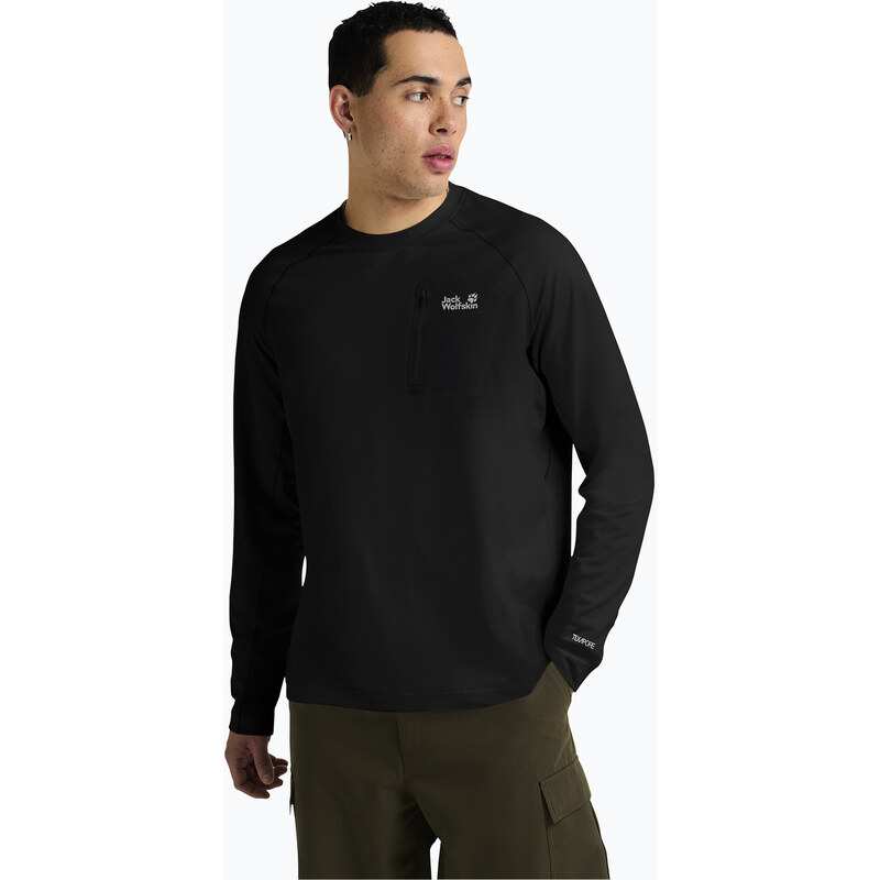 Pánské tričko Longsleeve Jack Wolfskin Prelight Trail Crew black