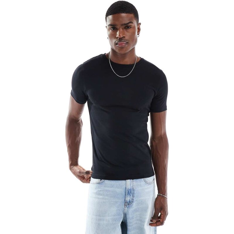 ASOS DESIGN Essentials muscle fit t-shirt in black