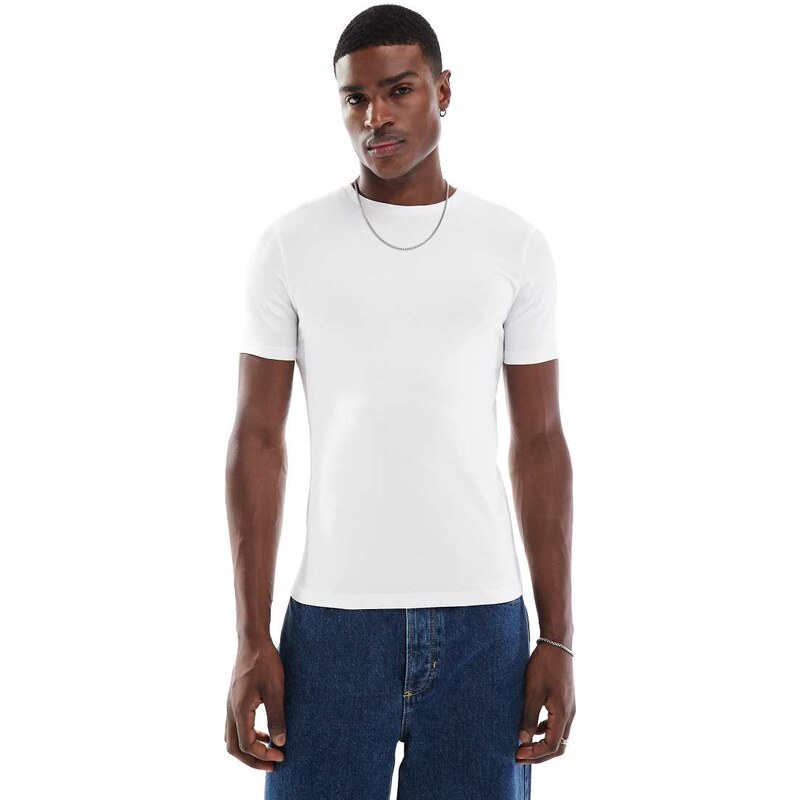 ASOS DESIGN Essentials muscle fit t-shirt in white
