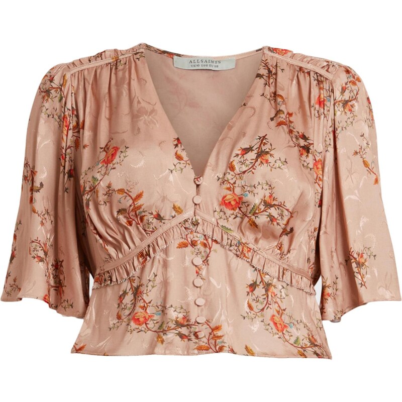 AllSaints Halenka TIAN cappuccino / světle hnědá / olivová /