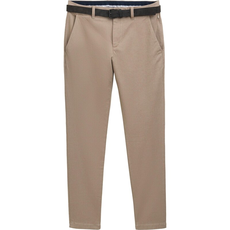 TOM TAILOR Chino kalhoty Travis tmavě béžová / tmavě hnědá