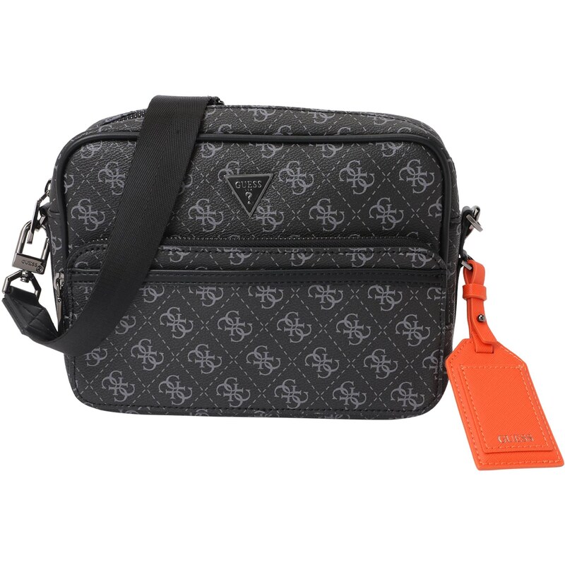 GUESS Taška přes rameno MILANO CROSSBODY DOUBLE ZIP šedá / černá