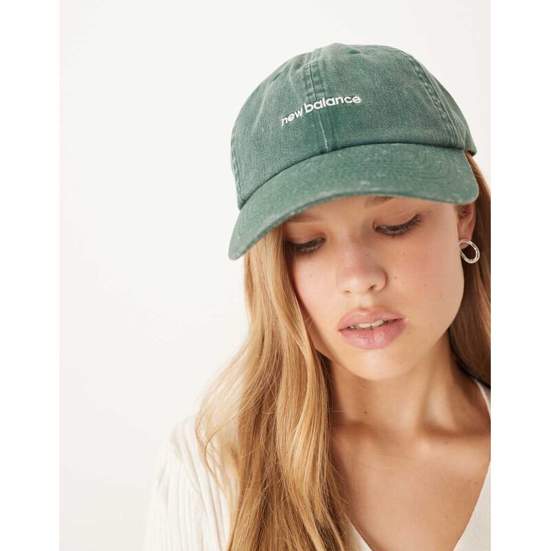 New Balance linear cap in washed green