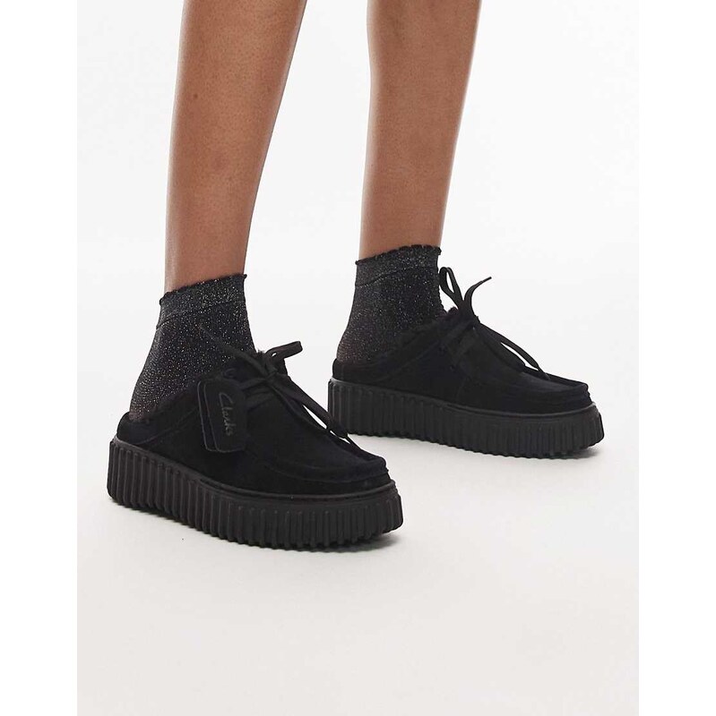 Clarks Torhill borg lined mule in black