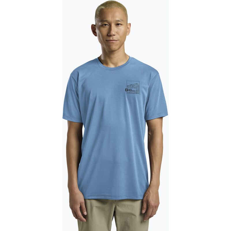 Pánské tričko Jack Wolfskin Vonnan Graphic peak trail sky blue