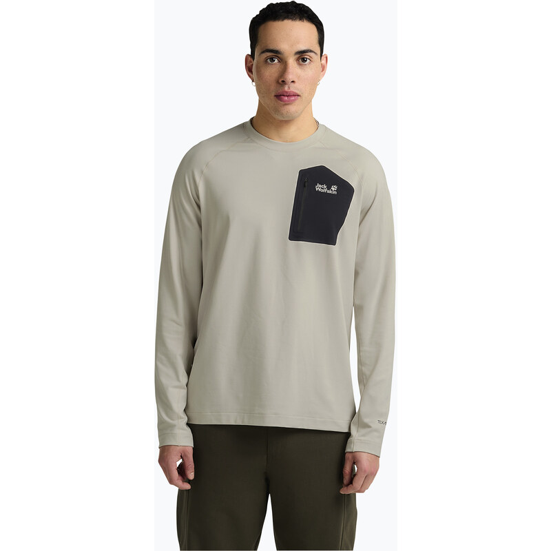 Pánské tričko Longsleeve Jack Wolfskin Prelight Trail Crew pale