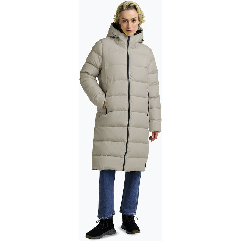 Dámský péřový kabát Jack Wolfskin Frozen Palace pale sand