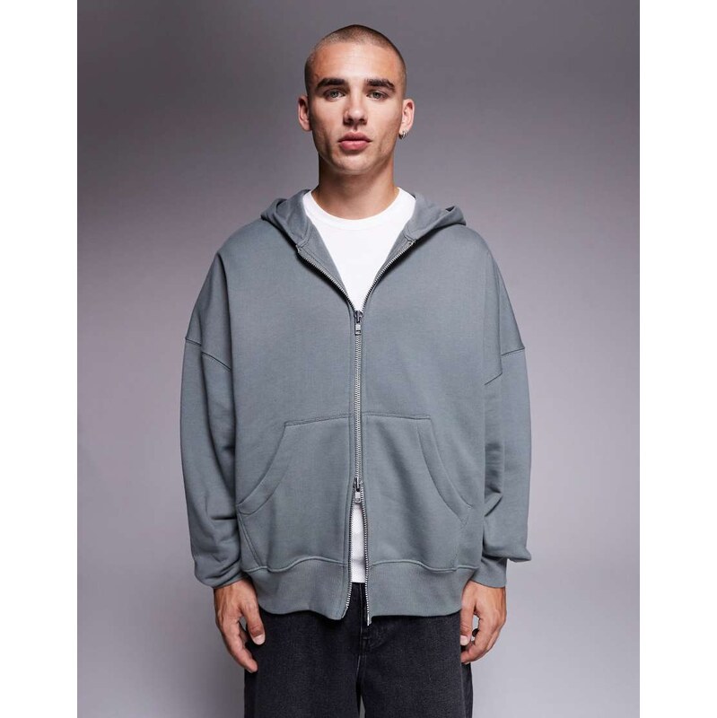 ASOS DESIGN premium heavyweight extreme oversized zip through