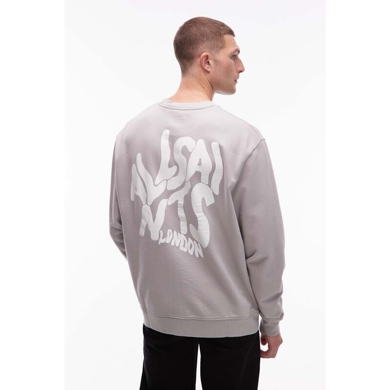 Allsaints Orlando crew sweatshirt in grey - GREY