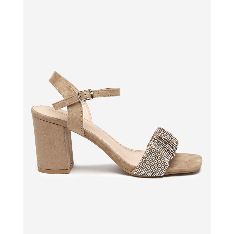 Resti Light brown womens sandals on a post with Trieste cubic 108016079