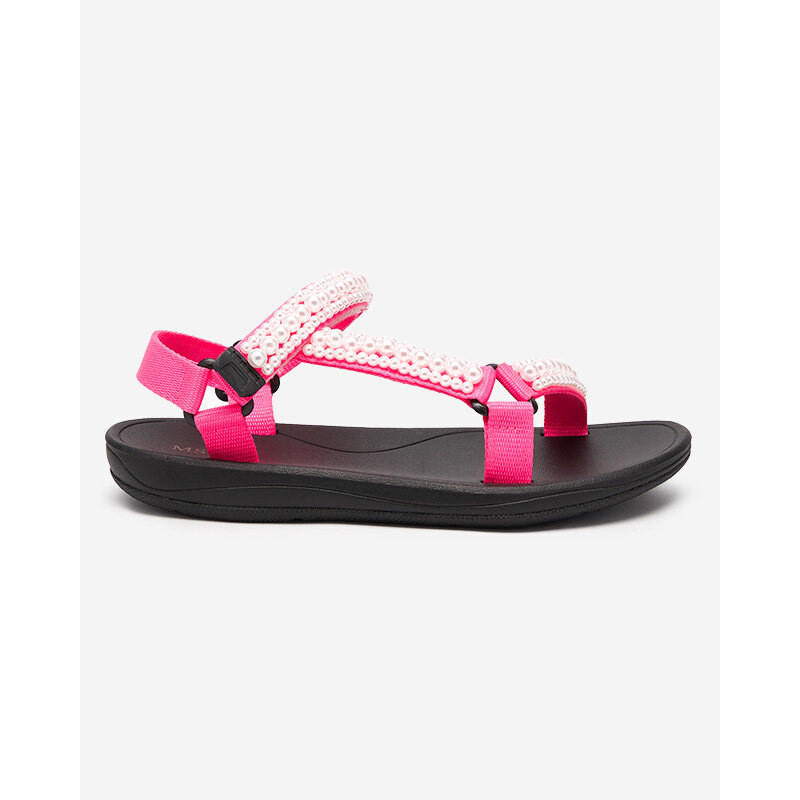 Resti Neon pink womens sports sandals with Dotiss pearls- Footwear 108016086