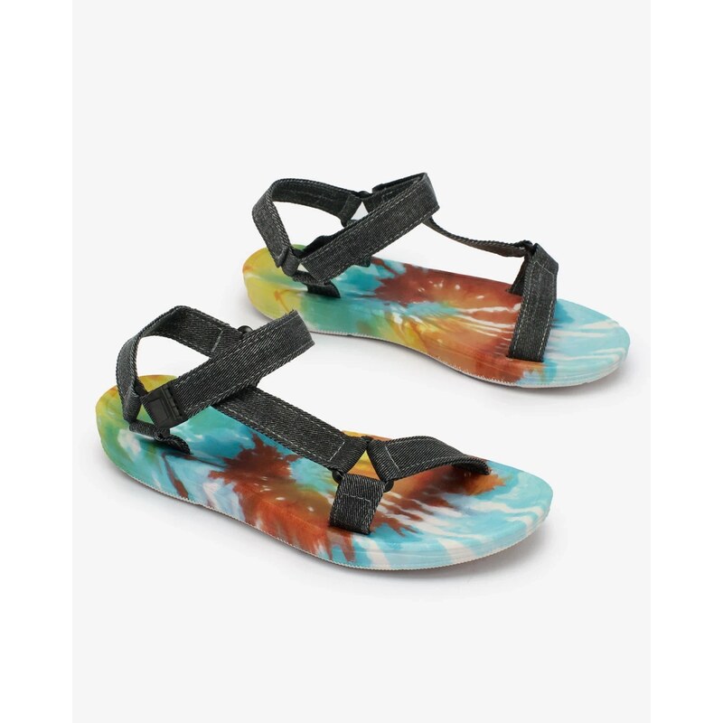 Resti Black womens sandals with colored sole Asottil 108016112