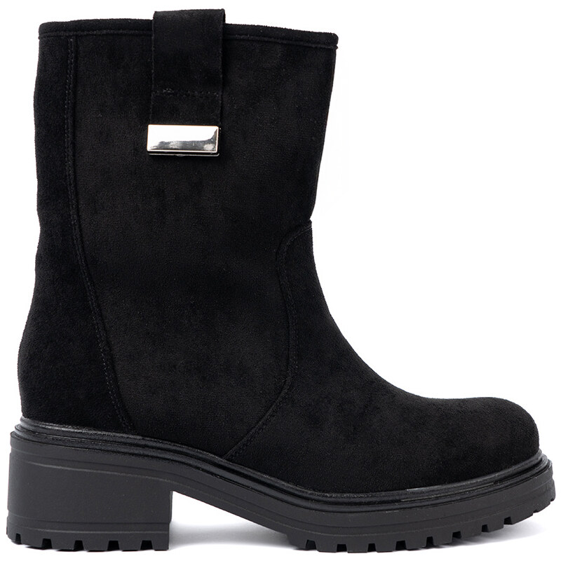Shelvt Womens black boots with a massive sole 108016478