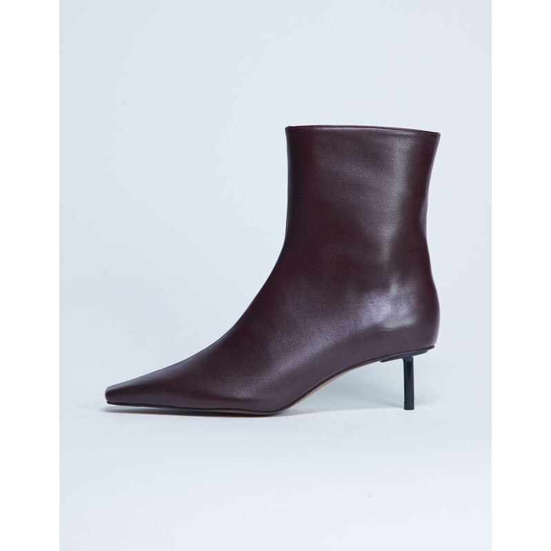 Topshop Narla premium real leather high pin heeled ankle boots
