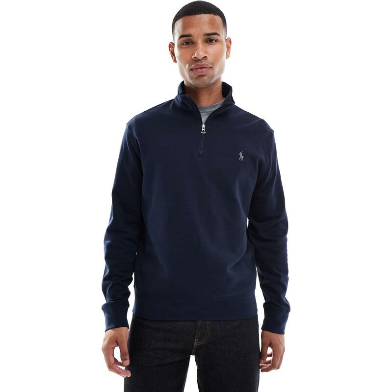 Polo Ralph Lauren icon logo double knit half zip sweatshirt in