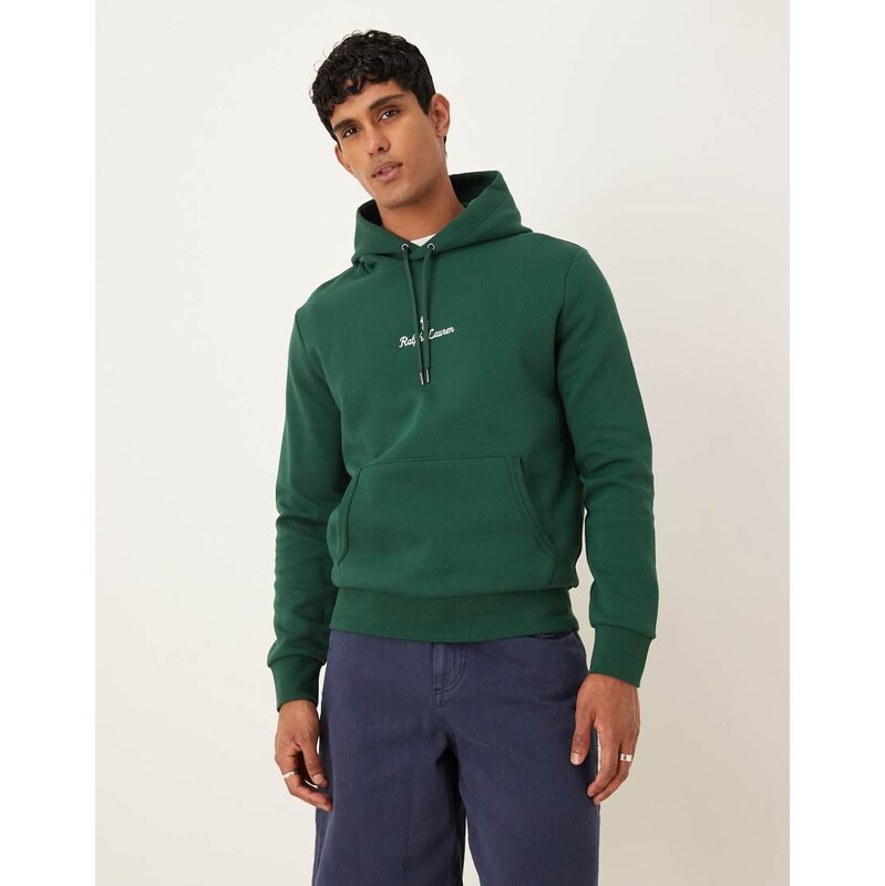 Polo Ralph Lauren central script icon logo double knit hoodie in