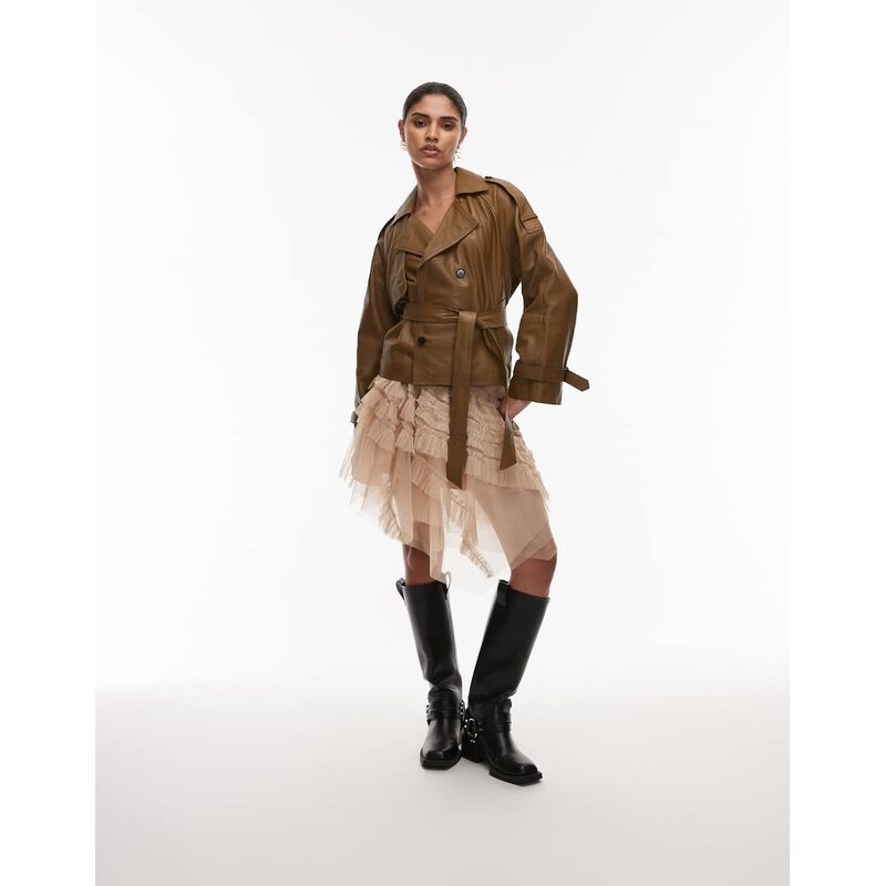AllSaints Jayde tulle mini skirt in blush-Pink 108017560