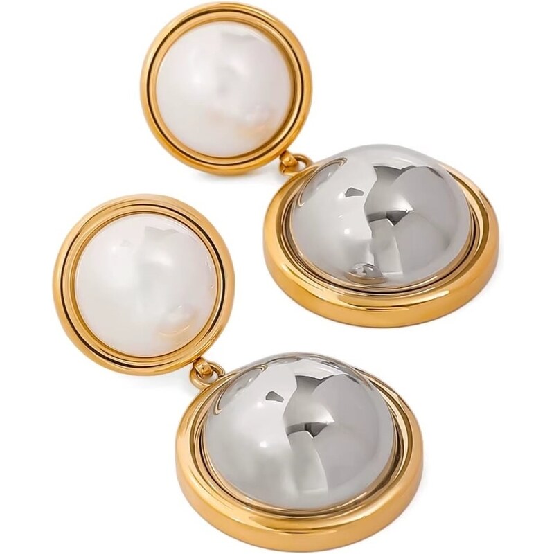 ELENYS Mirror – pozlacené náušnice 18K žluté zlato 107490940
