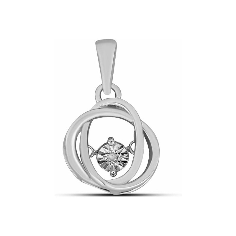 Nefertitis Přívěsek stříbrný s broušeným tancujícím diamantem Ag 925 108076961
