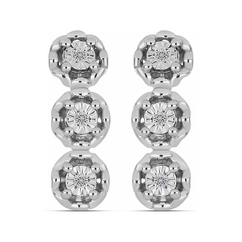 Nefertitis Náušnice stříbrné s broušenými diamanty Ag 925 058822 DIA - 108017811