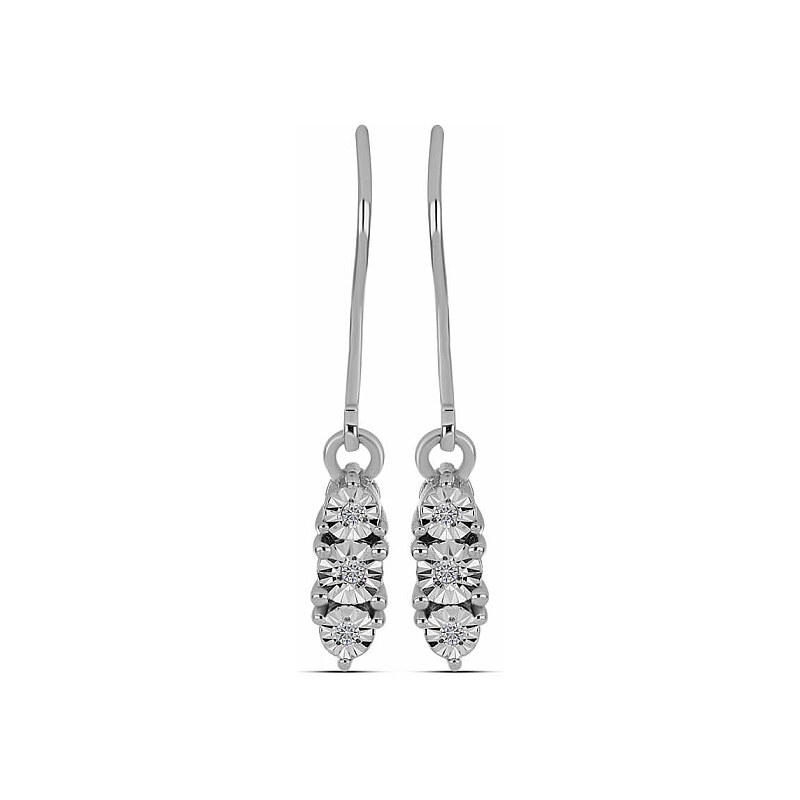 Nefertitis Náušnice stříbrné s broušenými diamanty Ag 925 058820 DIA - 108017810