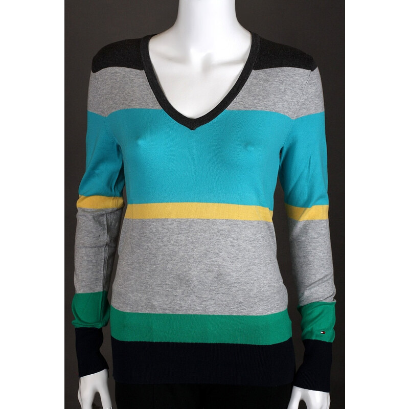 Tommy Hilfiger dámský svetr s dlouhým rukávem z Pima bavlny dark 44814587