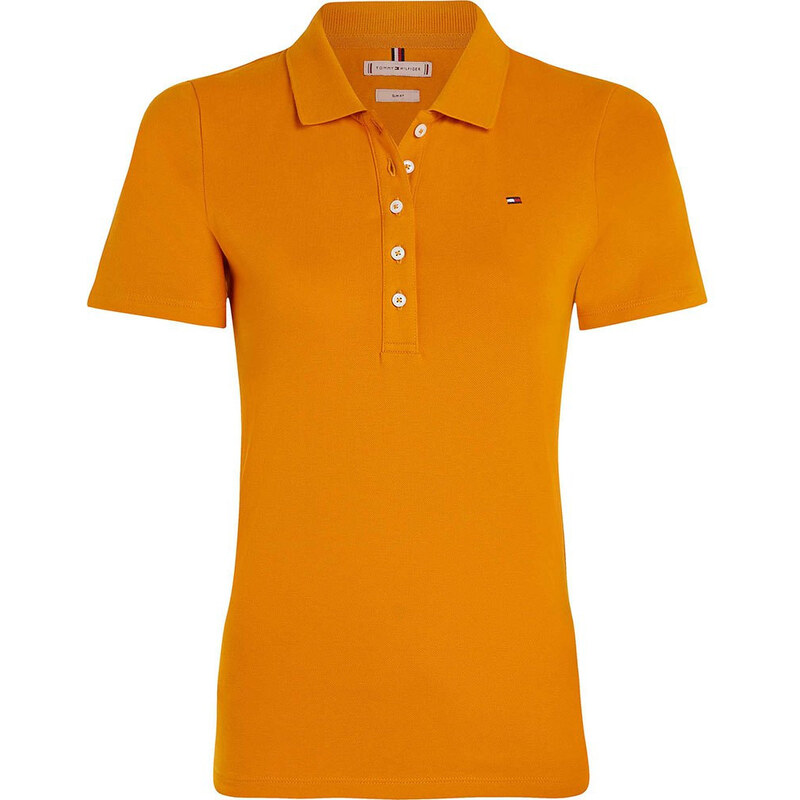 Tommy Hilfiger Dámské Polo Tričko bavlněné s krátkým rukávem oranžové 101285000