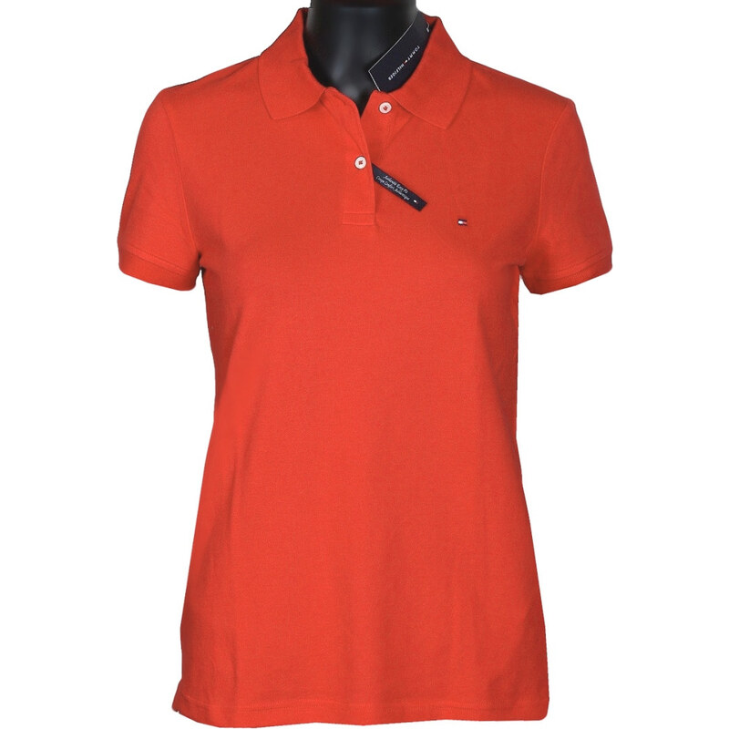 Tommy Hilfiger dámské polo tričko s krátkým rukávem orange/červené 30855847