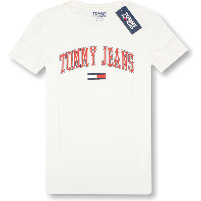 Tommy Hilfiger dámské tričko graphics béžové VELIKOST XXS