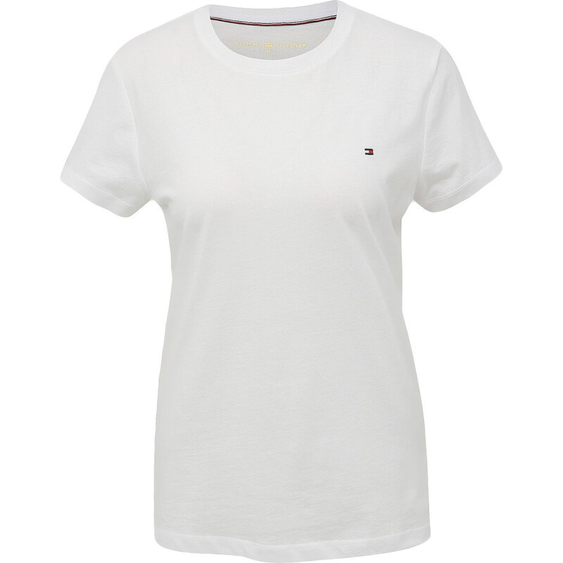 Tommy Hilfiger dámské tričko Solid crew bílé VELIKOST XXS
