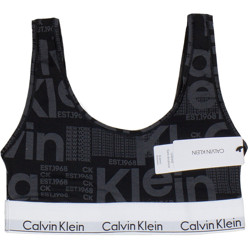 Calvin Klein sportovní podprsenka bralette korzet Logo print černý 73819240