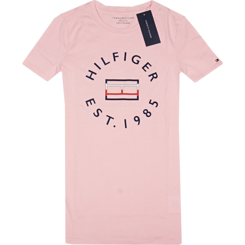 Tommy Hilfiger dámské tričko s krátkým rukávem Logo print růžové