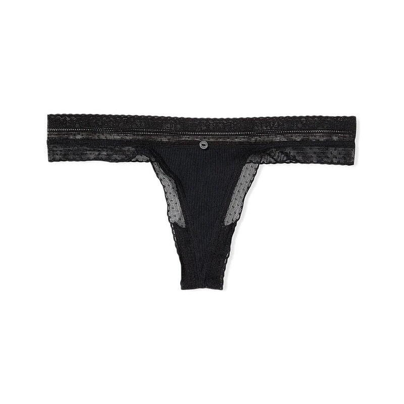 Victorias Secret tanga bavlněné kalhotky Stretch Logo brand