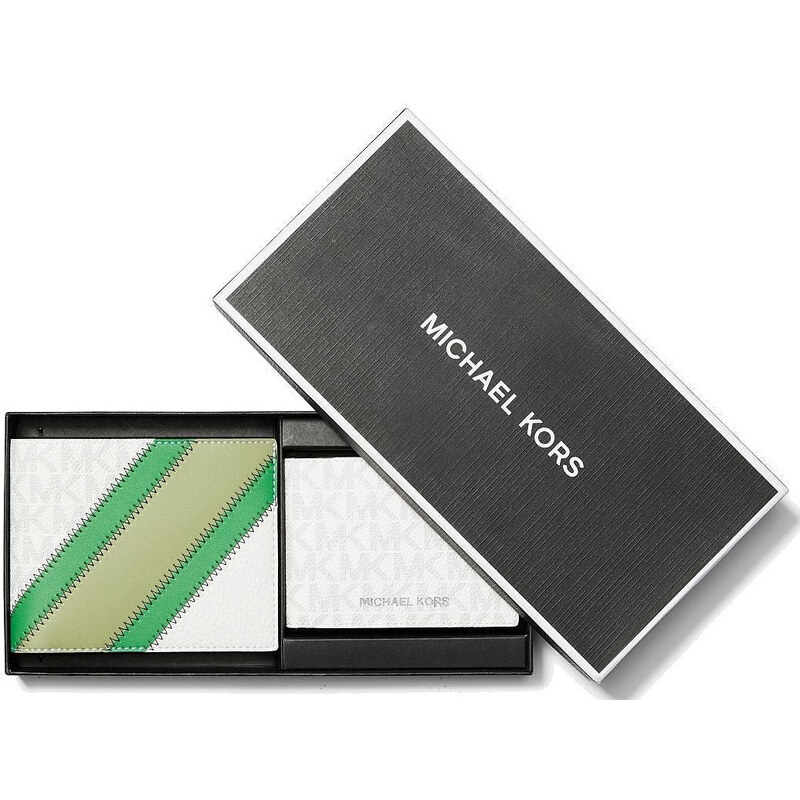 Michael Kors dárkové balení set 2x peněženka Faux Leather Stripe