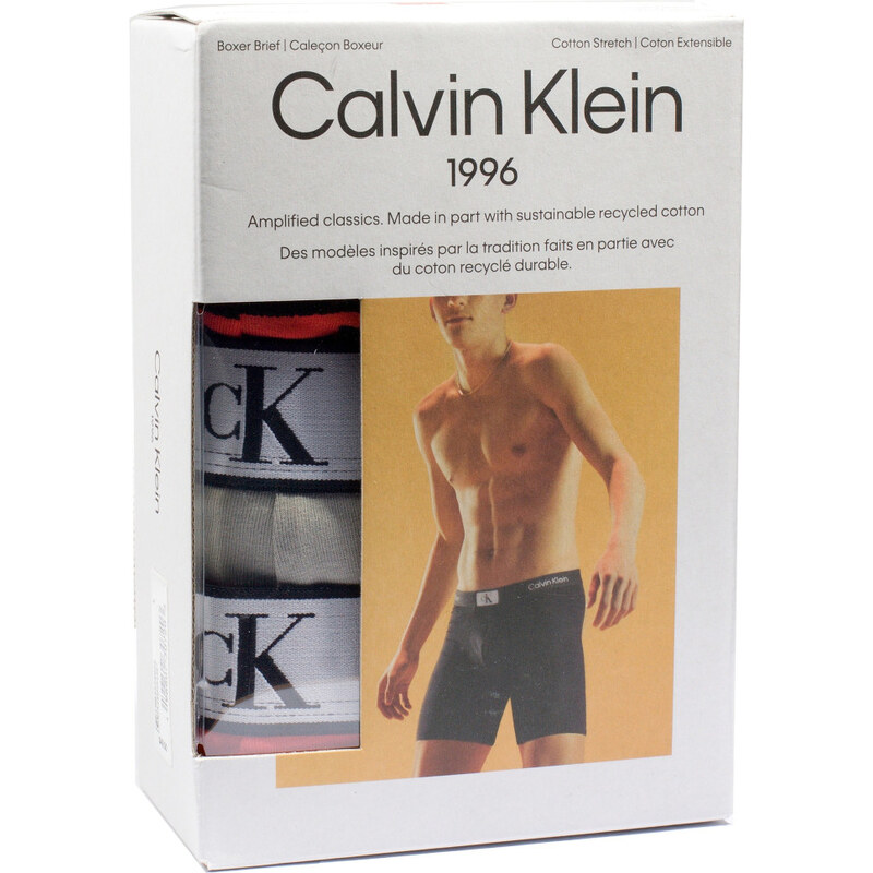 3PACK Calvin Klein set v Krabičce Pánské Boxerky 3 kusy Cotton Stretch 108018177