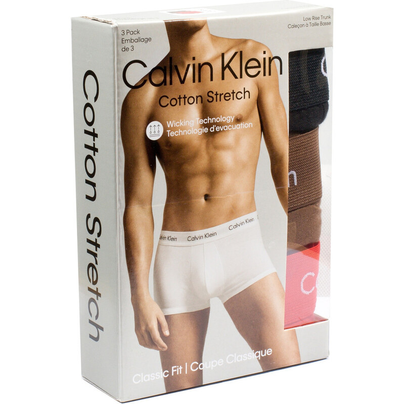 3PACK Calvin Klein set v Krabičce Pánské Boxerky 3 kusy Cotton Stretch 108018179