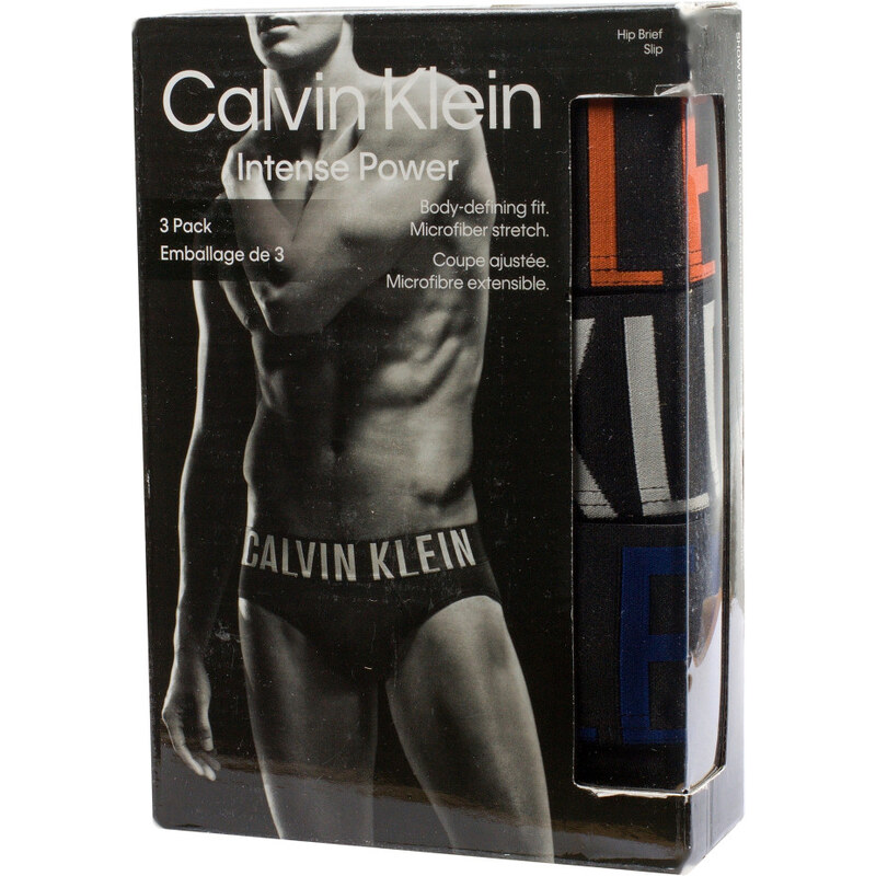 3PACK Calvin Klein Hip Brief Slipy set v Krabičce Pánské Microfiber 108018191