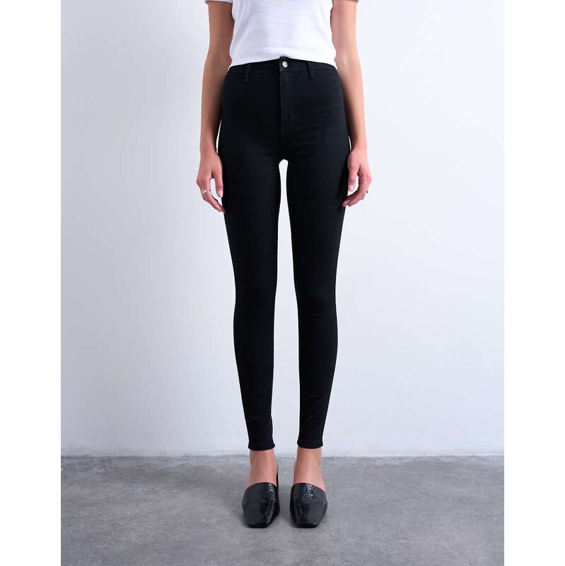 Topshop Joni skinny high rise jean in black