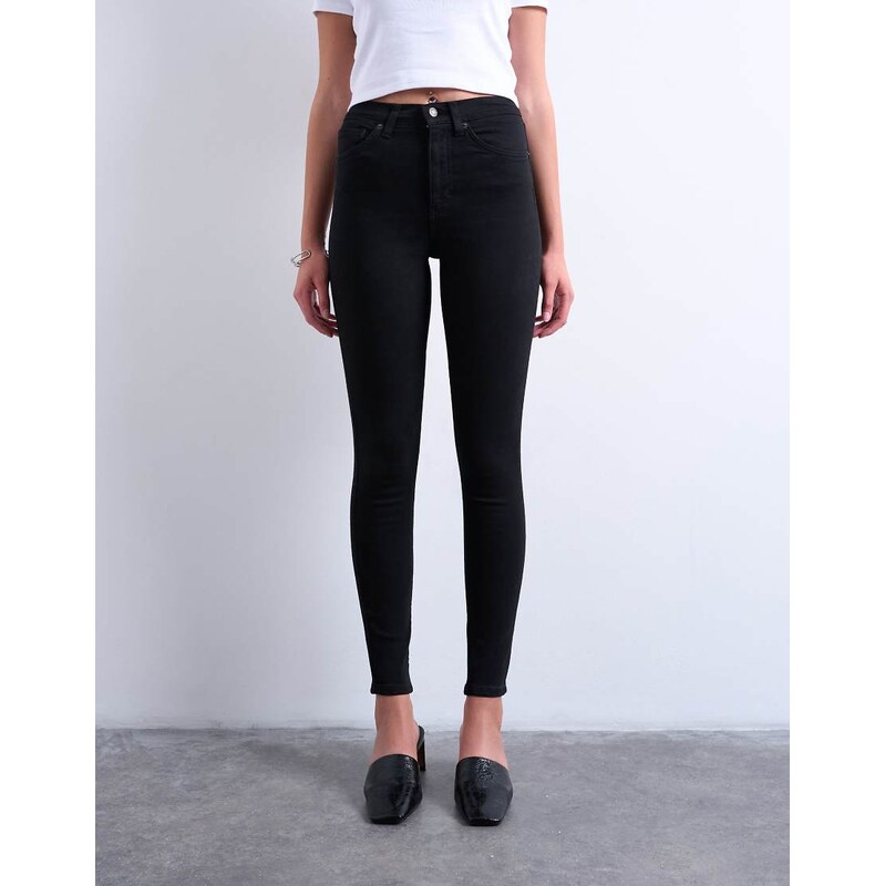 Topshop Jamie skinny high rise jean in black