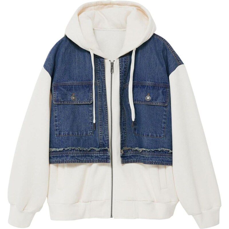 Desigual Mikina modrá džínovina / bílá 108605867