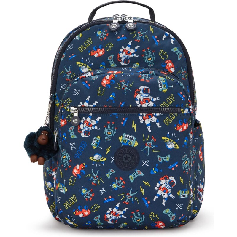 KIPLING Batoh Seoul Colllege Extra námořnická modř / žlutá /