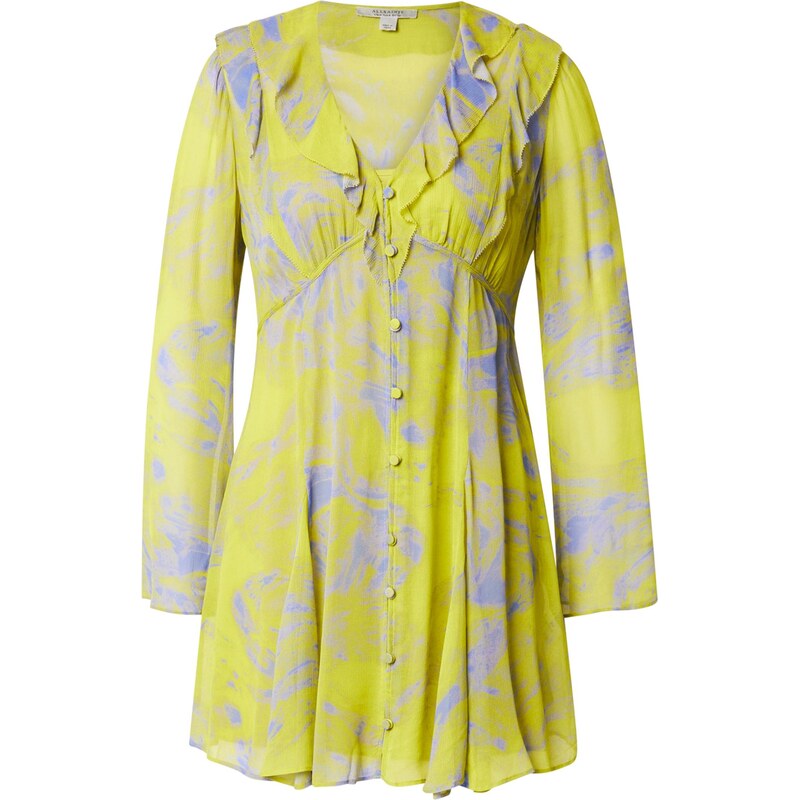 AllSaints Košilové šaty LINI INSPIRAL modrá / kiwi 108759343