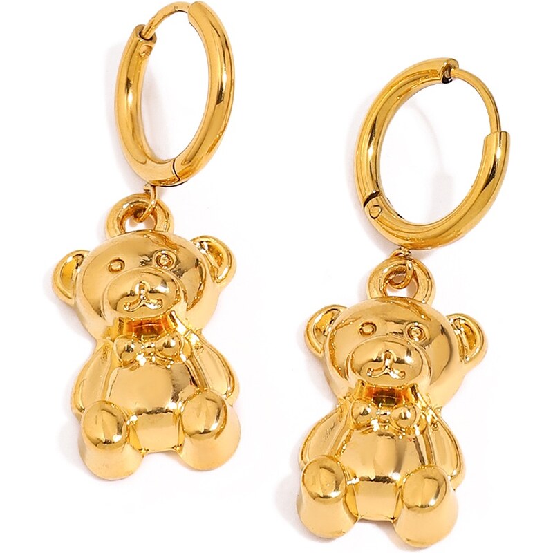 ELENYS Teddy – pozlacené náušnice 18K žluté zlato 107473107