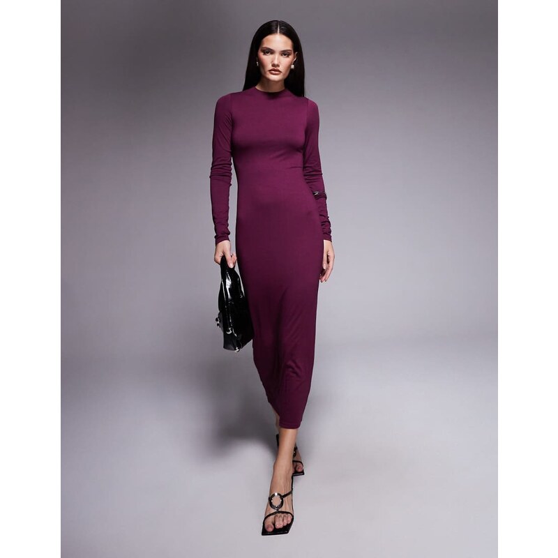 AFRM Juniper knit crepe maxi dress in fig-Purple