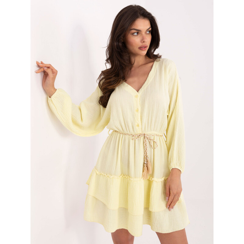 Italy Moda Dress-MI-SK-A5079.27-light yellow