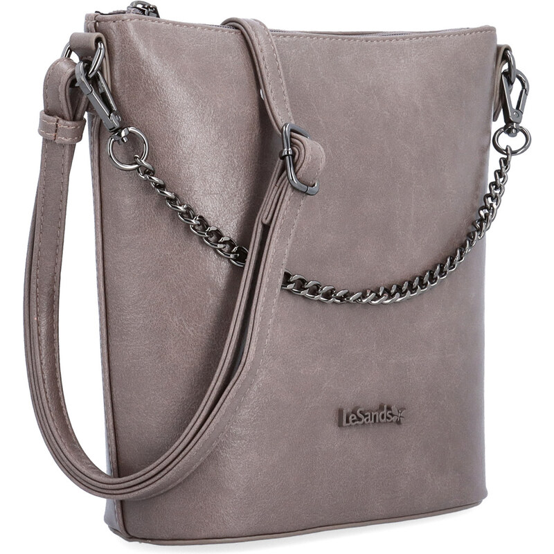 Kabelka ze syntetické kůže crossbody Le Sands taupe 7722 T