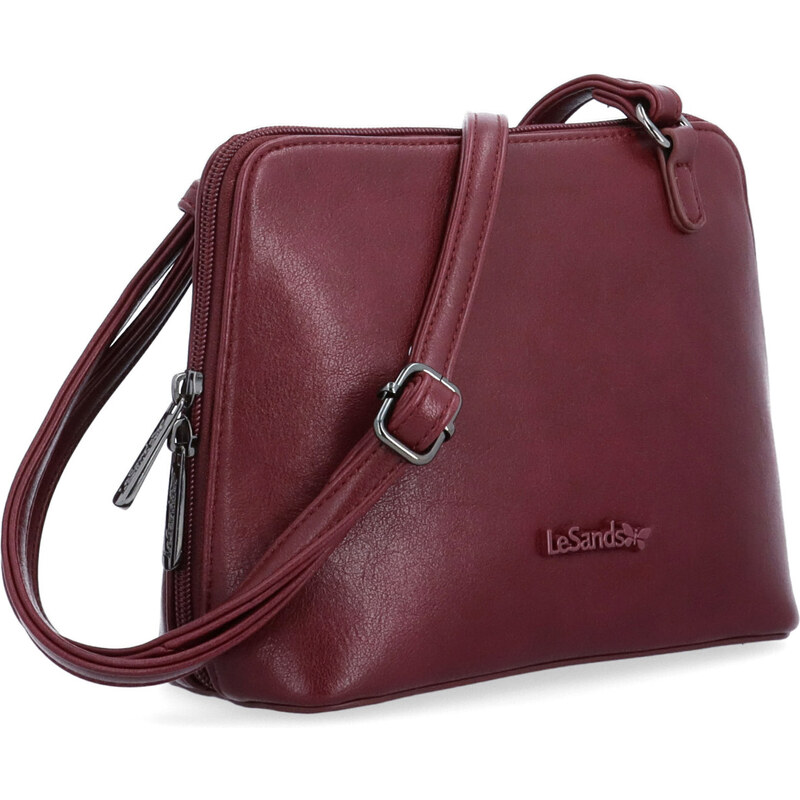 Kabelka ze syntetické kůže crossbody Le Sands vínová 7723 BO
