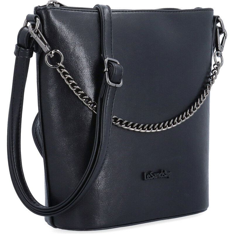 Kabelka ze syntetické kůže crossbody Le Sands černá 7722 C