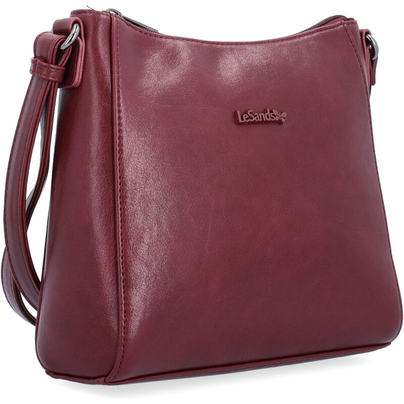 Kabelka ze syntetické kůže crossbody Le Sands vínová 7706 BO 108029752
